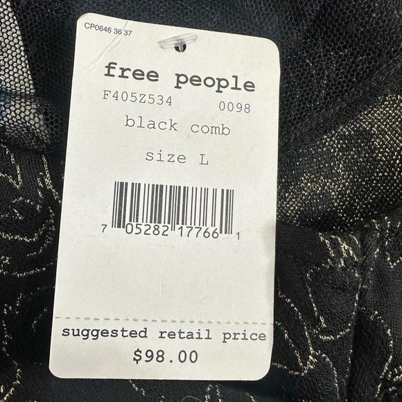 Free People Dragonfly Dress black/gold size large NWT - Picture 5 of 6
